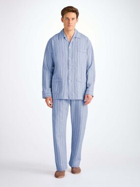 Men's Derek Rose Arran brushed cotton striped pajamas